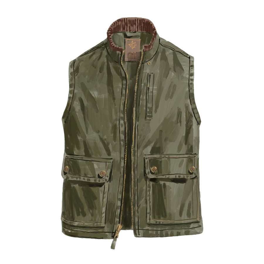 Men The Territory Ahead Vests | Western Slope Waxed Cotton Vest Olive