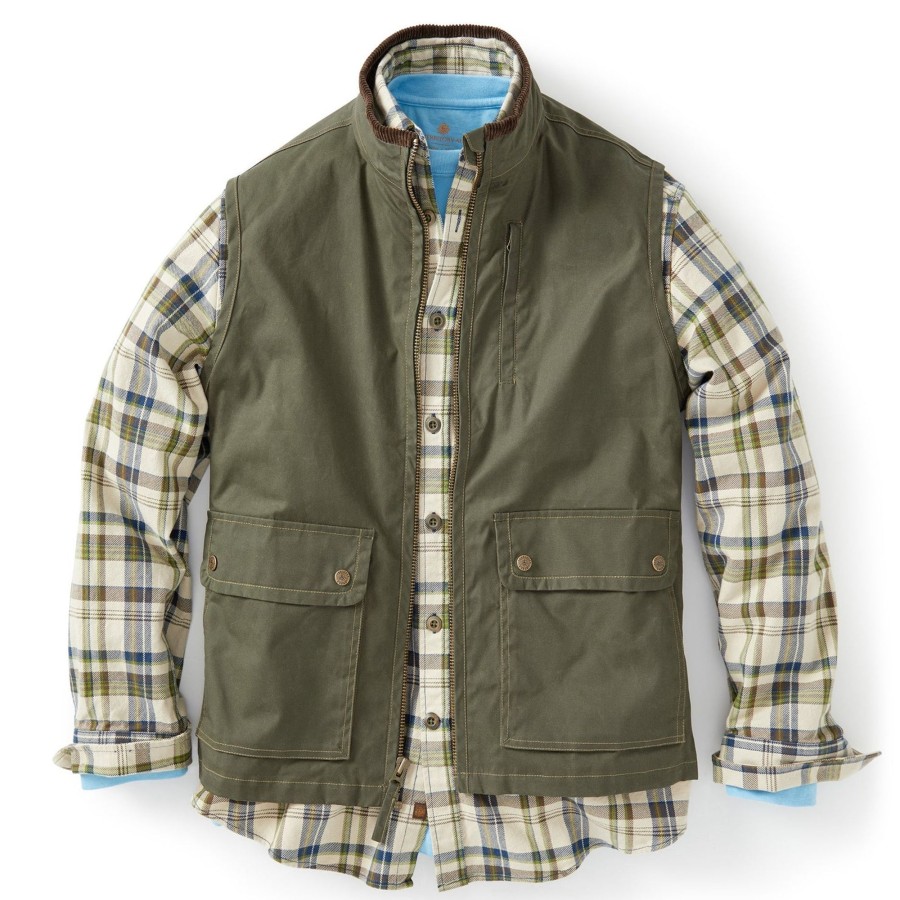 Men The Territory Ahead Vests | Western Slope Waxed Cotton Vest Olive