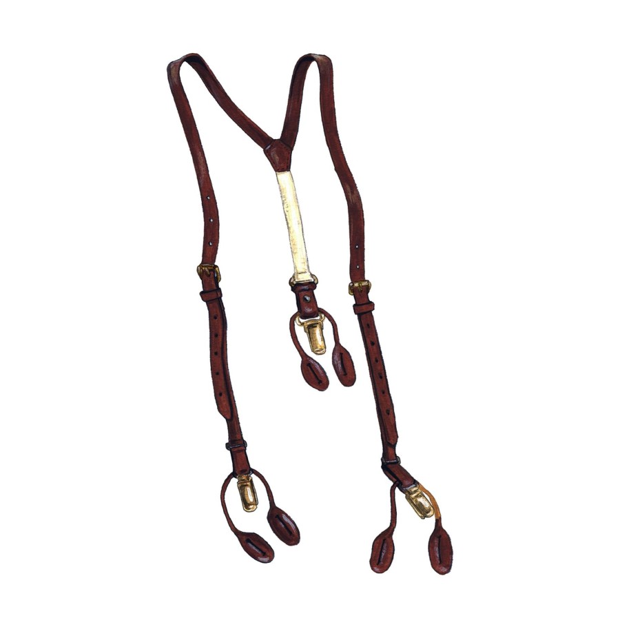 Accessories The J. Peterman Company | Classic Gent'S Leather Suspenders