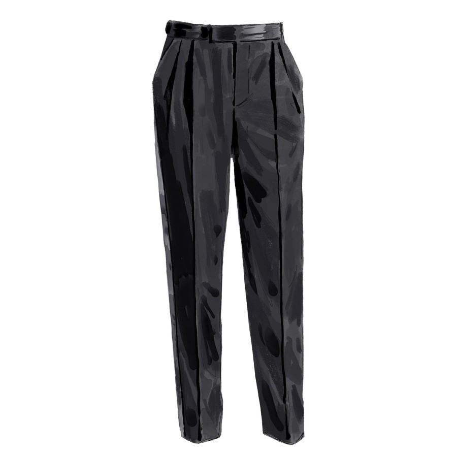 Men The J. Peterman Company Pants & Shorts | The Rsvp Classic Tuxedo Trouser Black