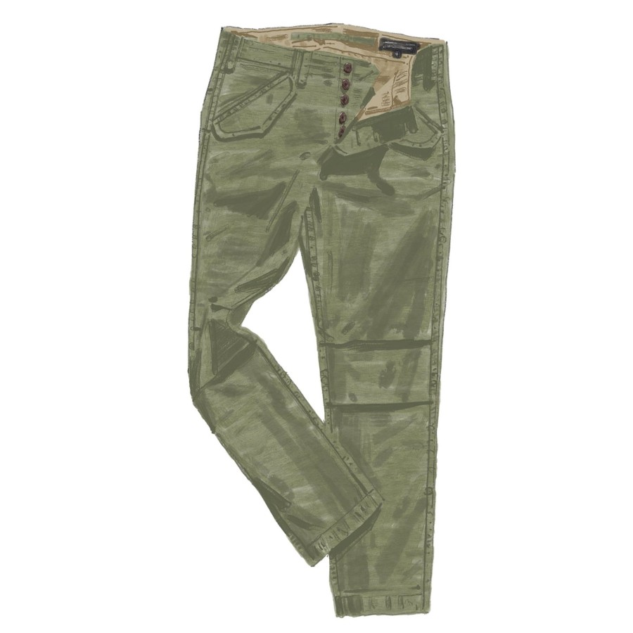 Men The J. Peterman Company Pants & Shorts | Sateen Flight Pant Olive