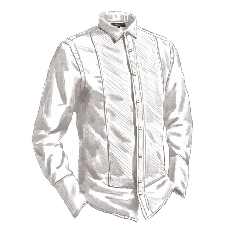 Men The J. Peterman Company Shirts | The Rsvp Classic Tuxedo Shirt White