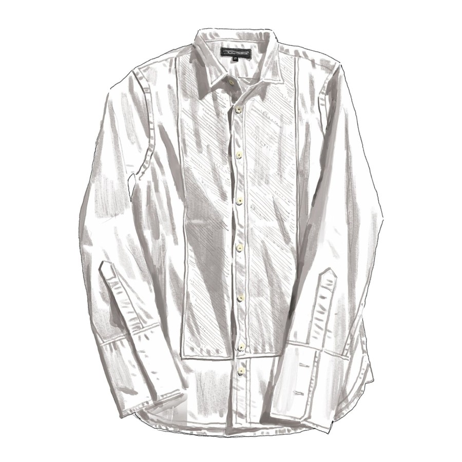 Men The J. Peterman Company Shirts | The Rsvp Classic Tuxedo Shirt White