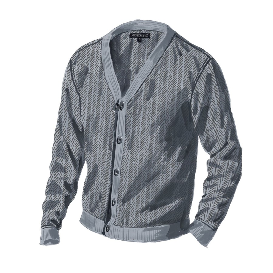 Men The J. Peterman Company Sweaters | The Library Tweed Cardigan Charcoal