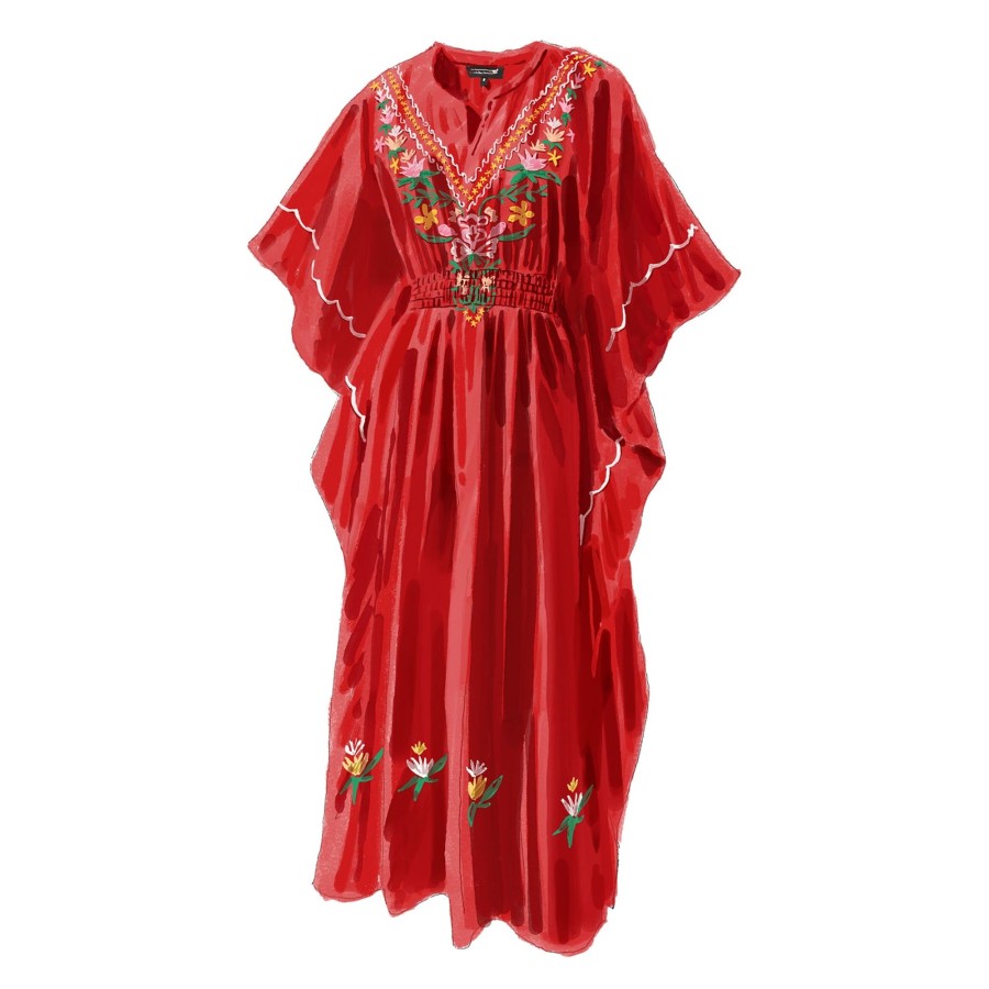 Women The J. Peterman Company Caftans | Ikarian Embroidered Caftan