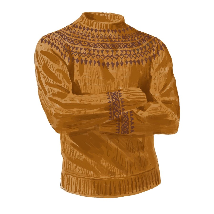 Men The J. Peterman Company Sweaters | Midcentury Chalet Sweater Cumin Pecan