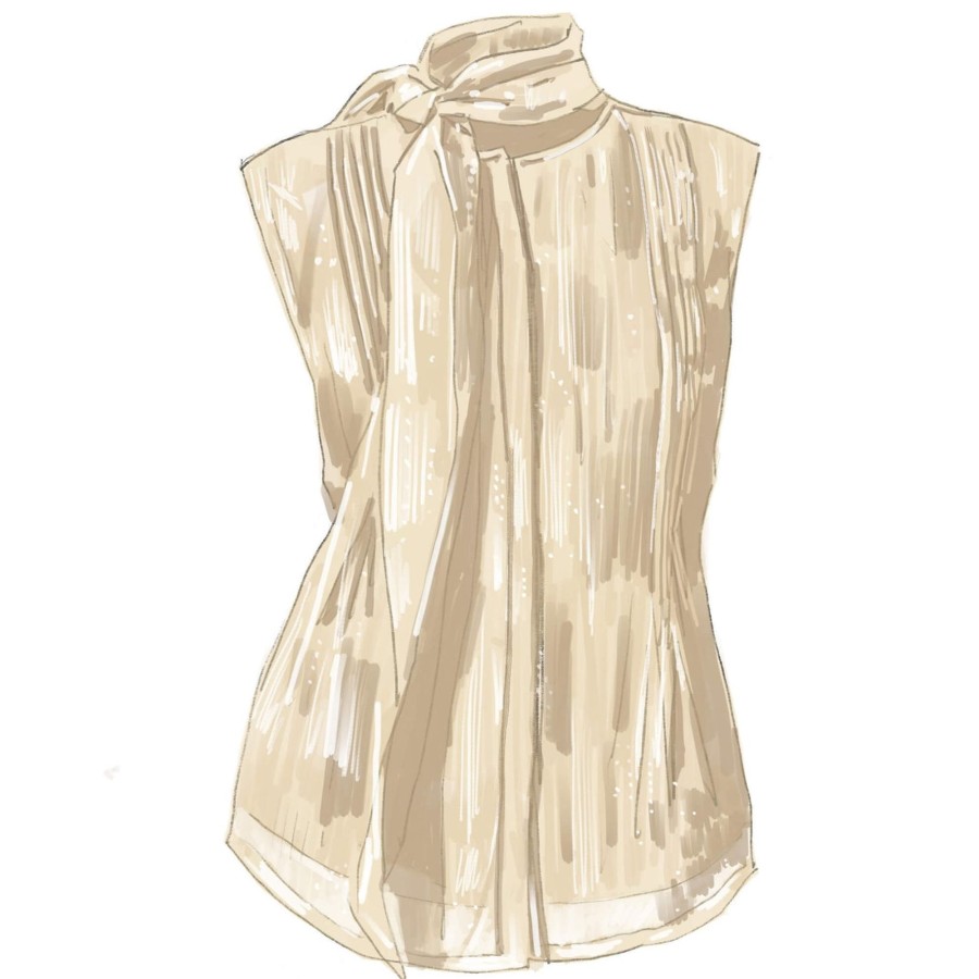 Women The J. Peterman Company Blouses & Tops | Dazzling Metallic Blouse Silver