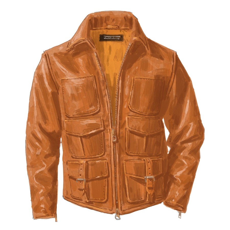 Men The J. Peterman Company Outerwear | Barnstormer Moto Jacket Caramel