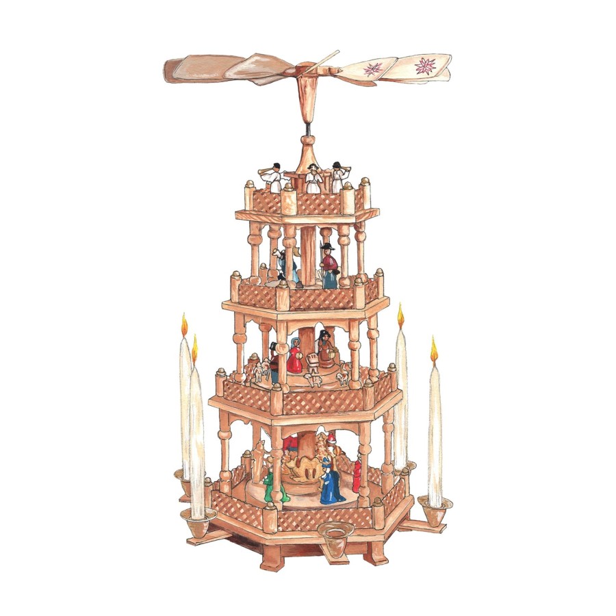 Women The J. Peterman Company Home | Large Nativity Pyramid Multi