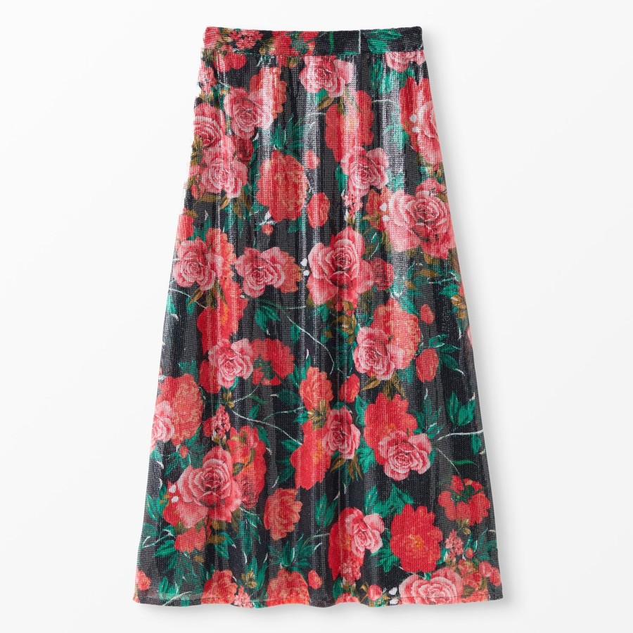 Women The J. Peterman Company Skirts | Roses And Sequins Maxi Skirt Floral Multi