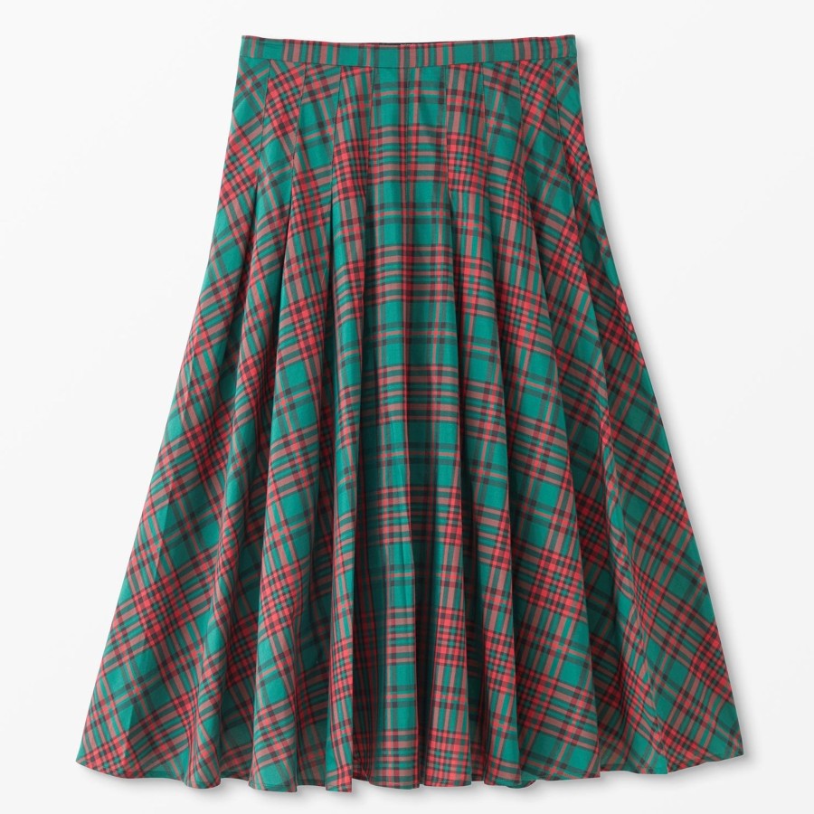 Women The J. Peterman Company Skirts | Beautiful Geometry Skirt Green Tartan