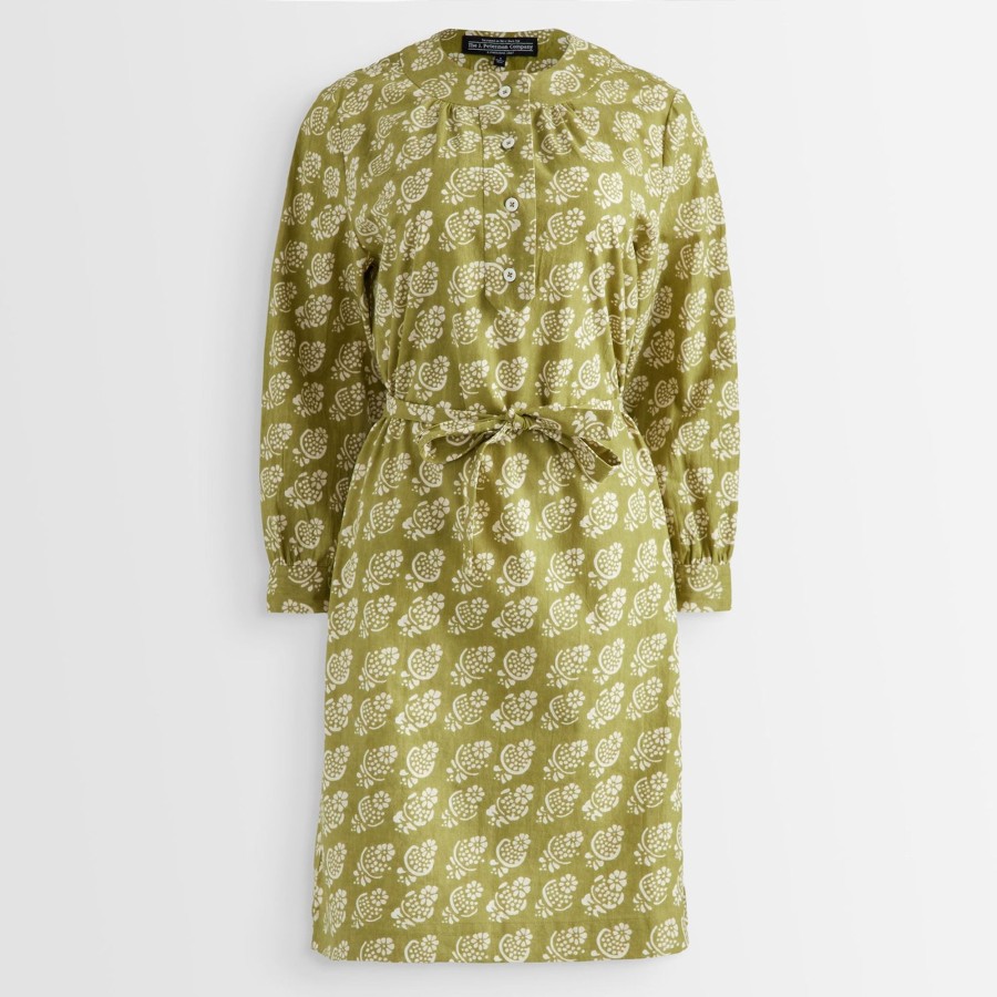 Women The J. Peterman Company Dresses | Cecilia'S Tunic Dress Sage Floral