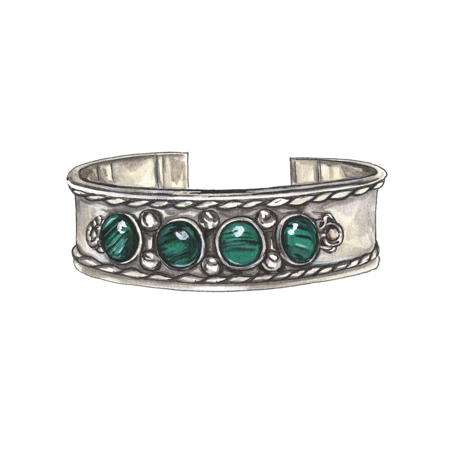 Accessories The J. Peterman Company | Four Stones Sterling Silver Cuff Silver Turquoise