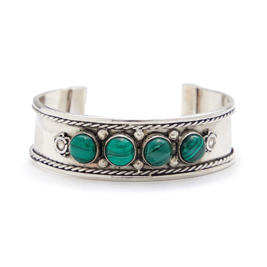 Accessories The J. Peterman Company | Four Stones Sterling Silver Cuff Silver Turquoise