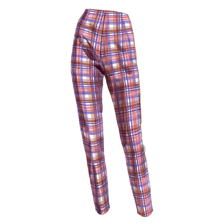 Women The J. Peterman Company Pants | Plaid Leggings Orange Multi