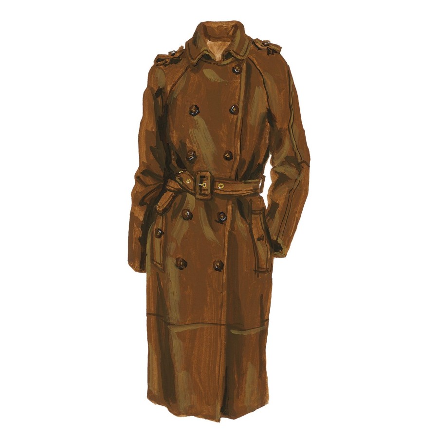 Women The J. Peterman Company Outerwear | Italian Suede Trench Russet