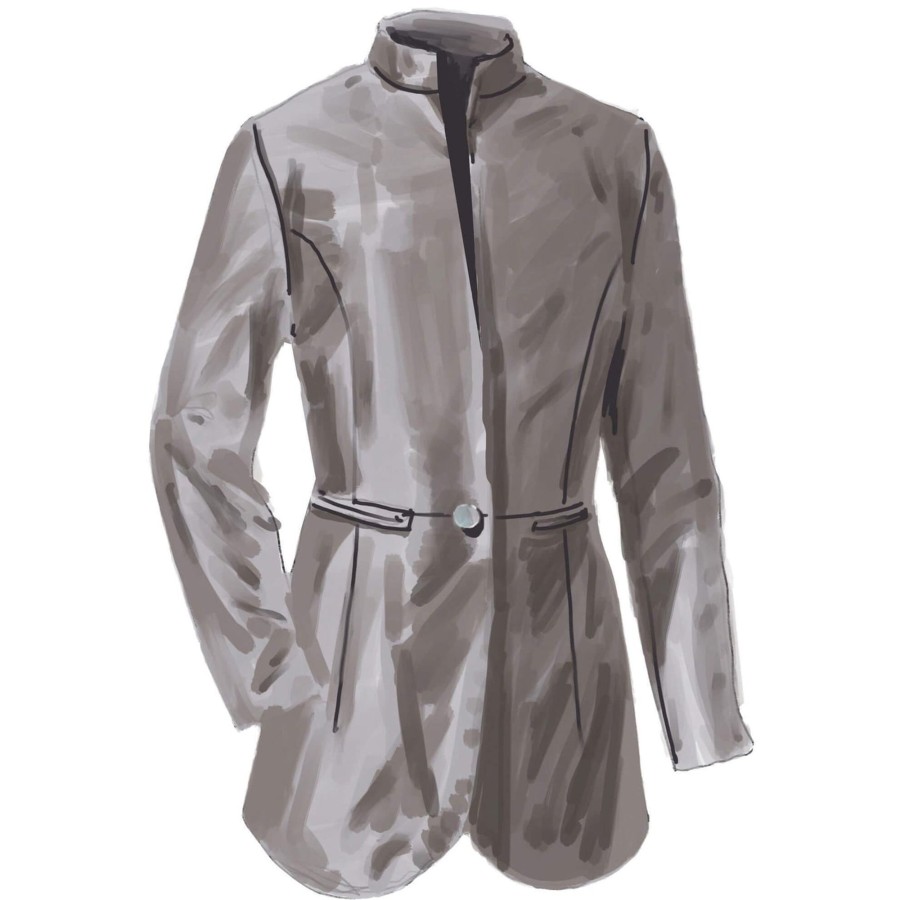 Women The J. Peterman Company Blazers & Jackets | Totally Rational Jetset Blazer Silk Silver