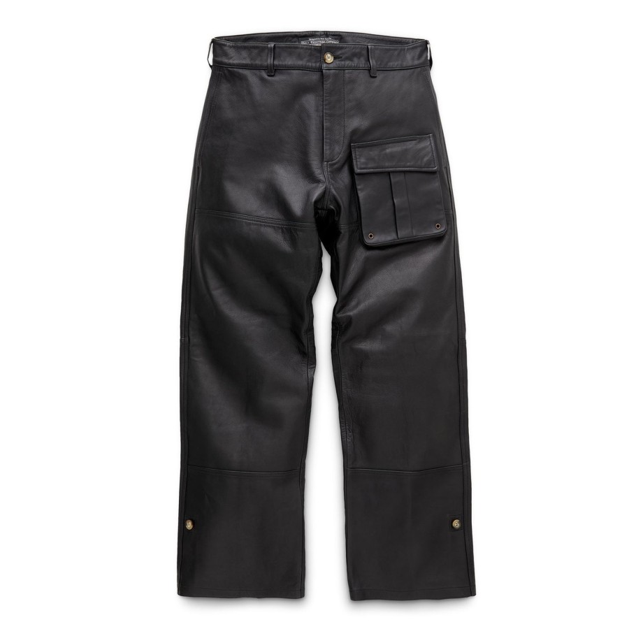 Men The J. Peterman Company Pants & Shorts | Isle Of Man Leather Racing Pant Black