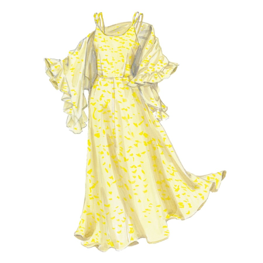 Women The J. Peterman Company Dresses | Winner'S Circle Chiffon Dress & Shawl