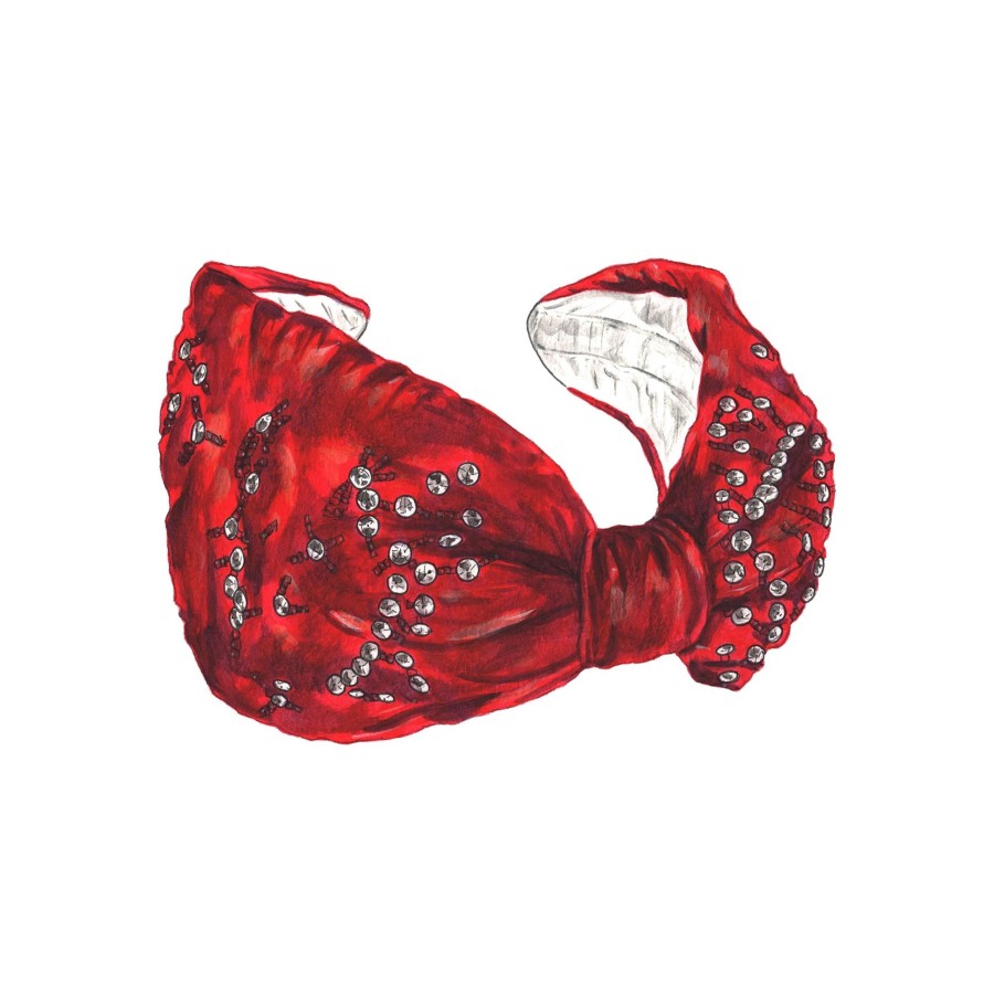 Accessories The J. Peterman Company | Velvet Jeweled Headband Scarlet