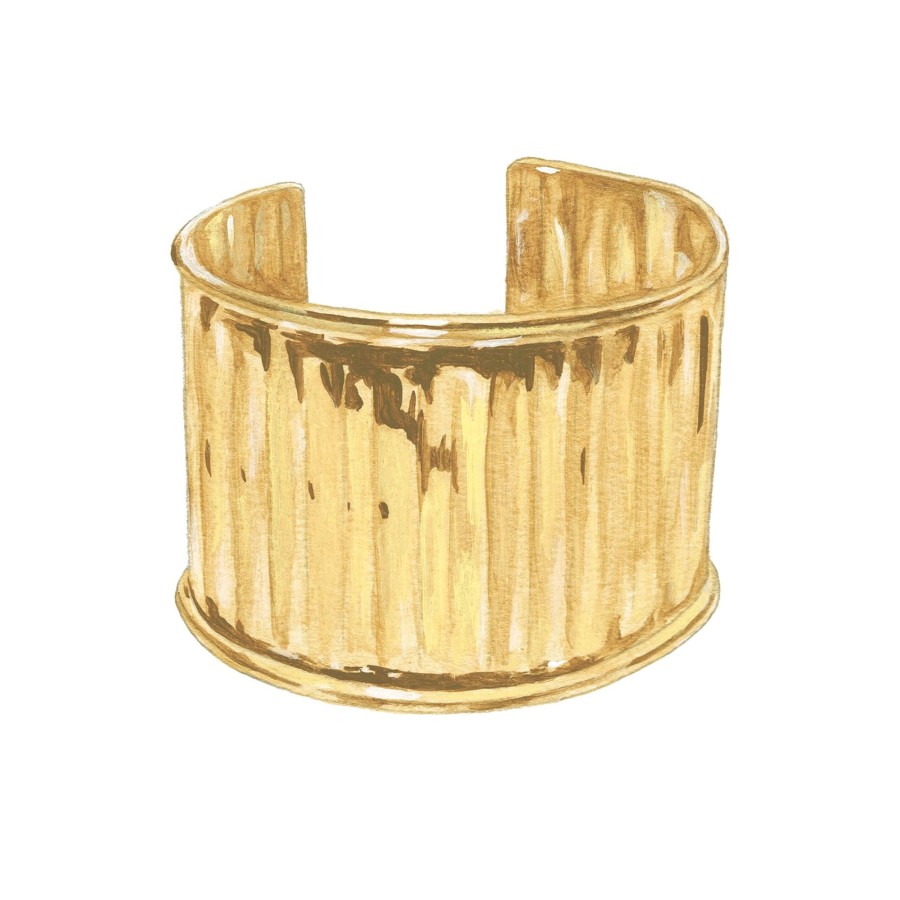 Accessories The J. Peterman Company | Molten Effect Cuff Bracelet Gold