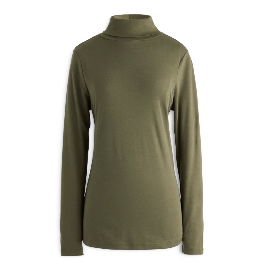 Women The J. Peterman Company Blouses & Tops | Cotton Jersey Turtleneck