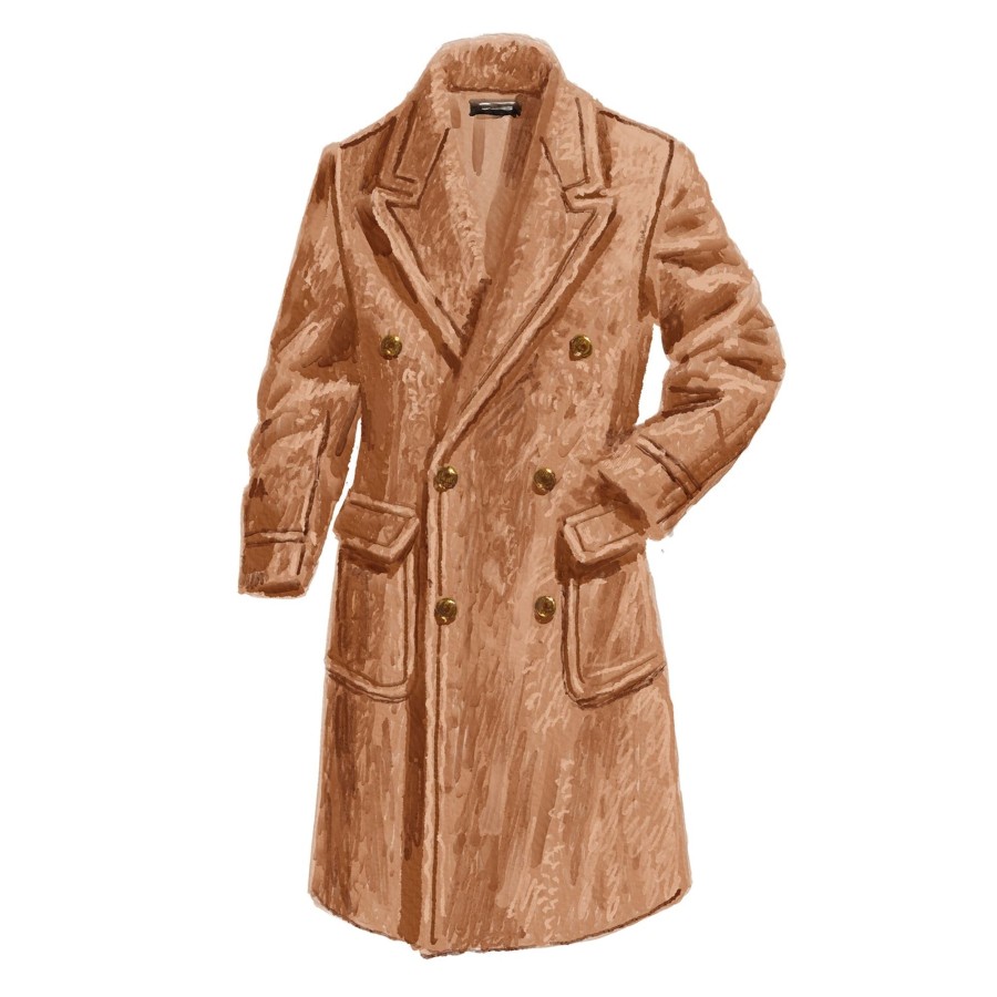 Men The J. Peterman Company Outerwear | The Teddy Coat Caramel