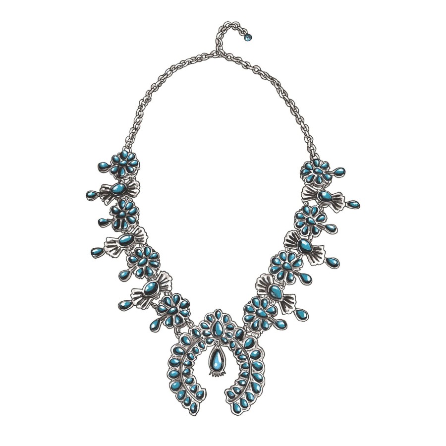 Accessories The J. Peterman Company | Turquoise & Sterling Silver Necklace Silver Turquoise