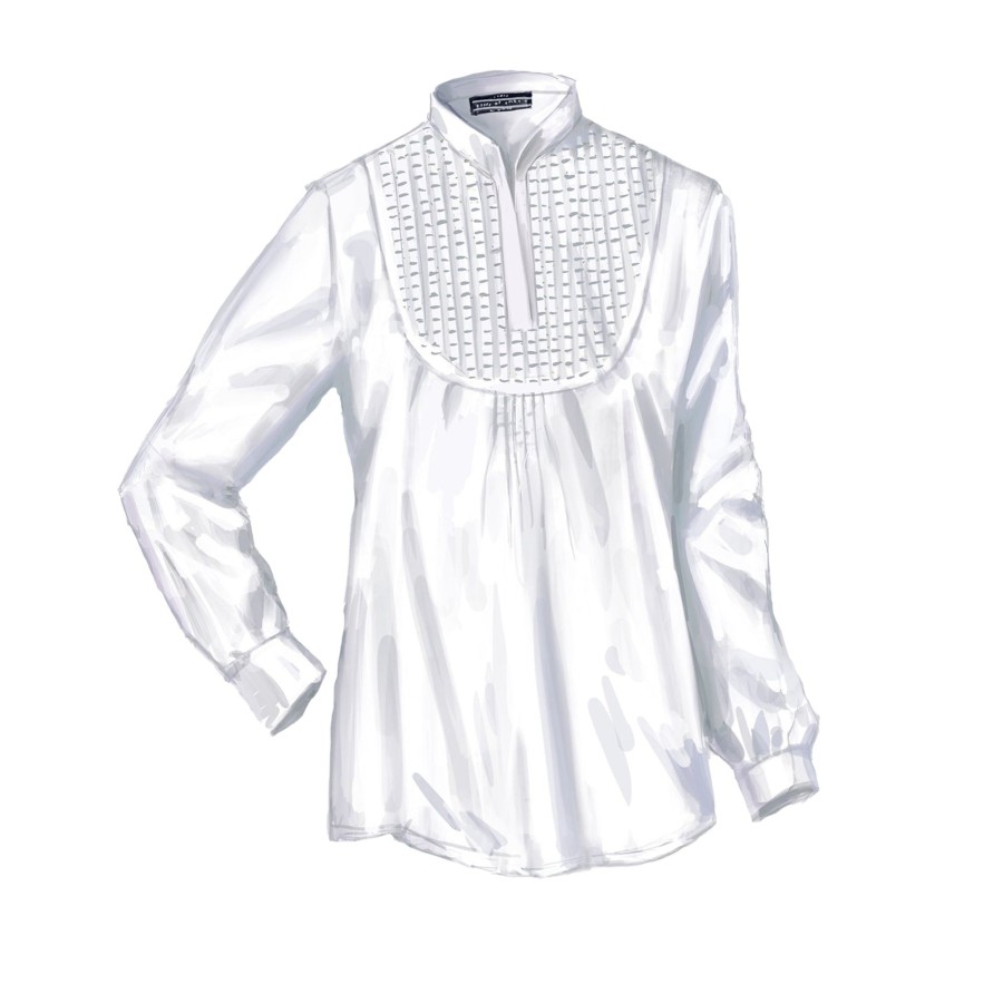 Women The J. Peterman Company Blouses & Tops | Embroidered Bib Front Tunic