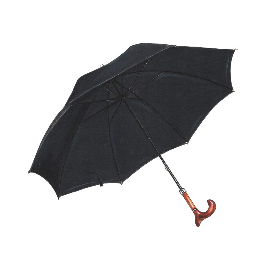 Accessories The J. Peterman Company | The Derby Umbrella Black