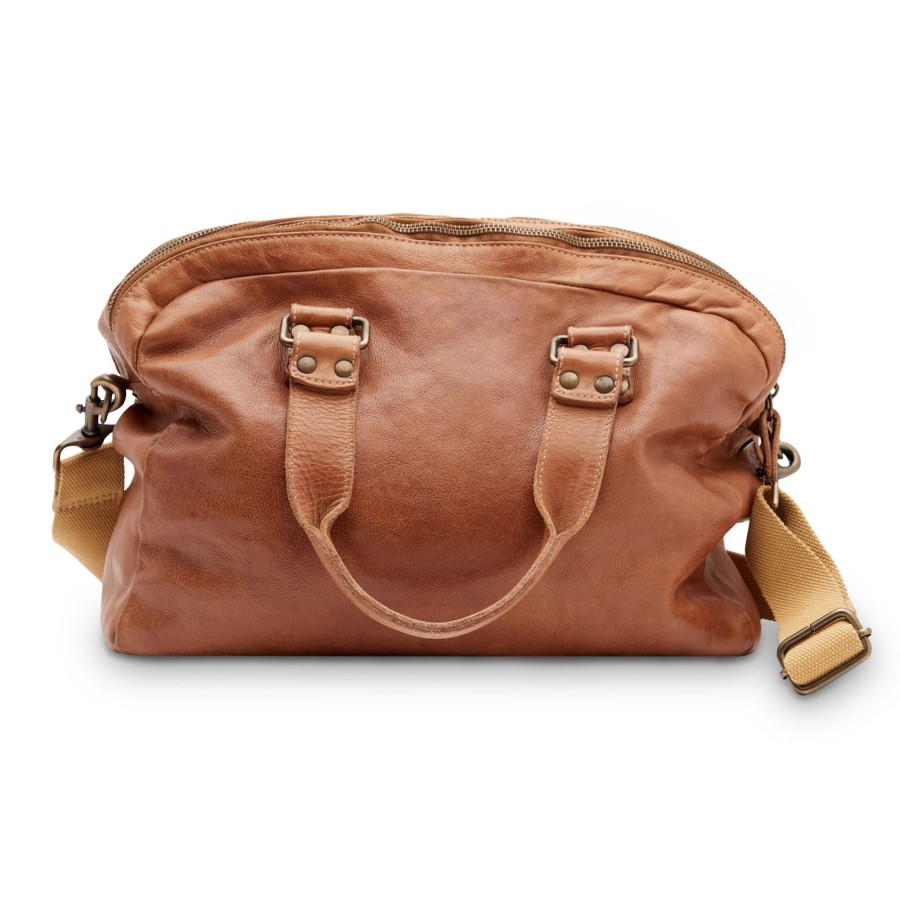 Accessories The J. Peterman Company | The Italian Washed Leather Bag Washed Tan