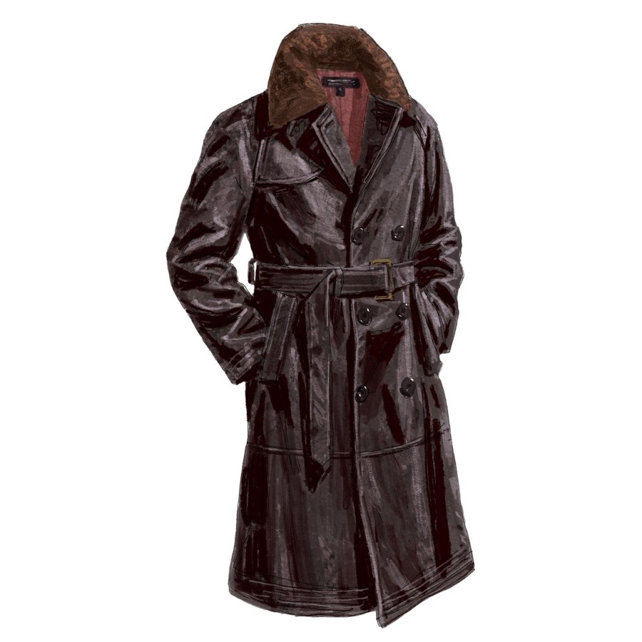 Men The J. Peterman Company Outerwear | The M-69 Air Transport Coat Dark Brown