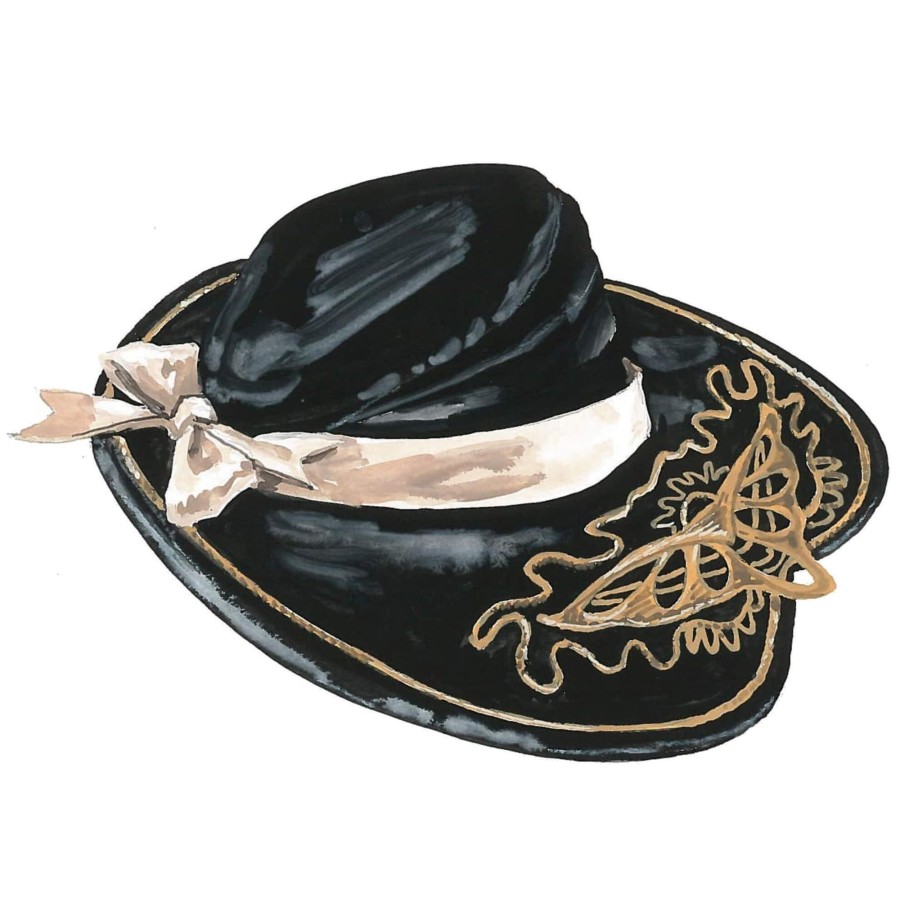 Accessories The J. Peterman Company | Lavish Butterfly Hat Black