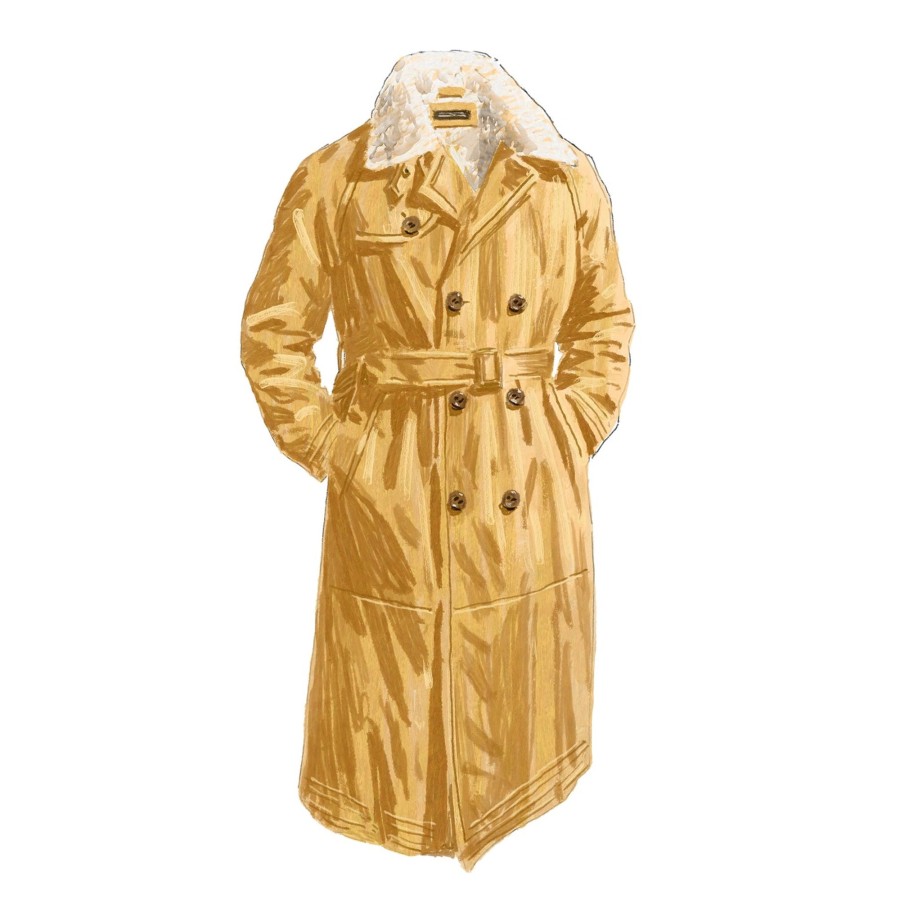 Men The J. Peterman Company Outerwear | Shearling M-69 Air Transport Coat Tan