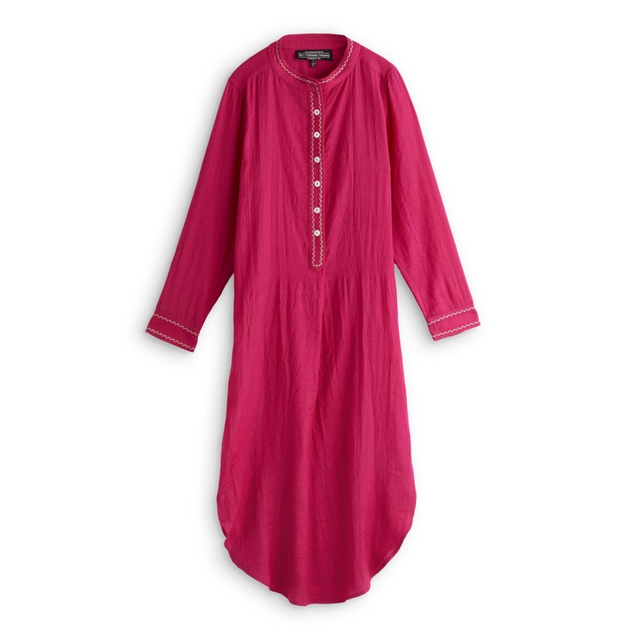 Women The J. Peterman Company Caftans | Opulent Wool Caftan Cranberry