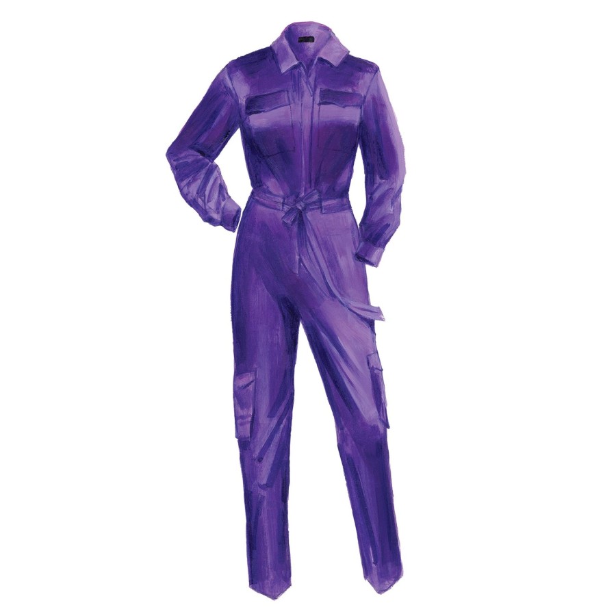 Women The J. Peterman Company Jumpsuits | Lady Heath Aviator Jumpsuit Imperial Purple