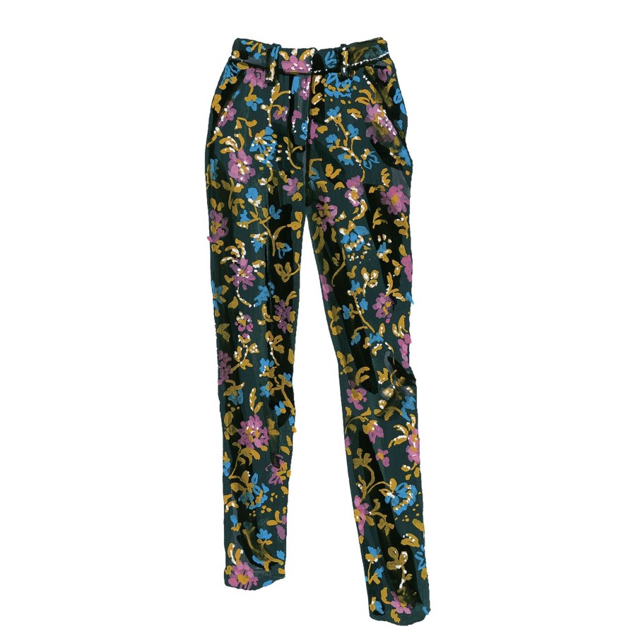 Women The J. Peterman Company Pants | Jacquard Evening Trousers