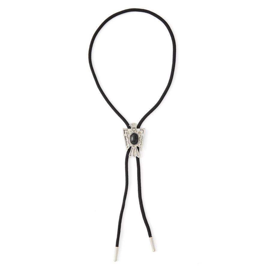 Accessories The J. Peterman Company | Thunderbird Bolo Tie Silver Black