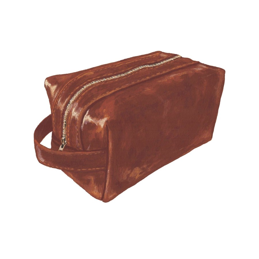 Accessories The J. Peterman Company | Leather Dopp Kit Saddle