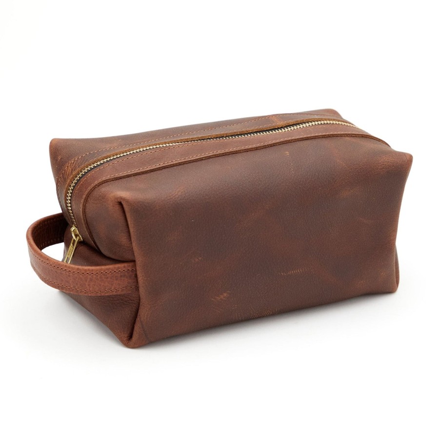 Accessories The J. Peterman Company | Leather Dopp Kit Saddle