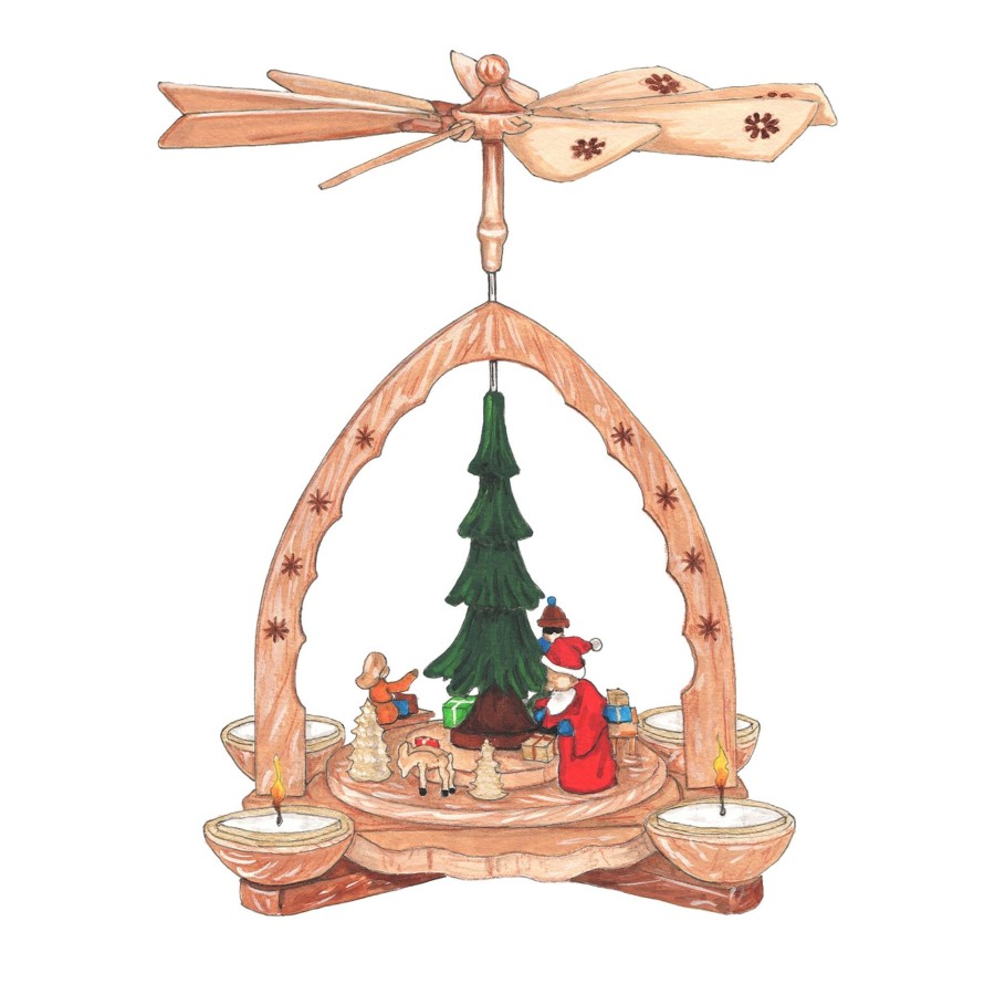 Accessories The J. Peterman Company | Christmas Forest Holiday Pyramid Multi