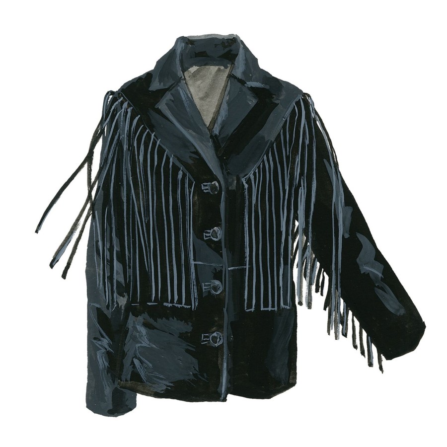 Women The J. Peterman Company Outerwear | Fringe Suede Jacket