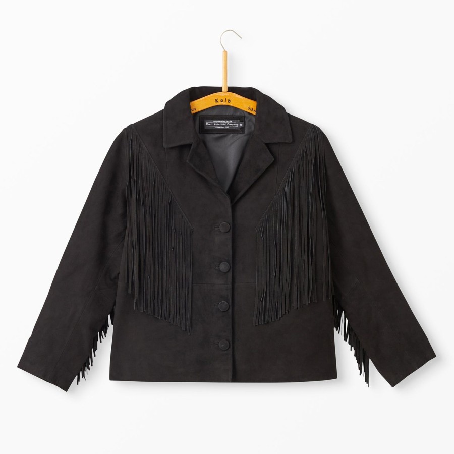 Women The J. Peterman Company Outerwear | Fringe Suede Jacket