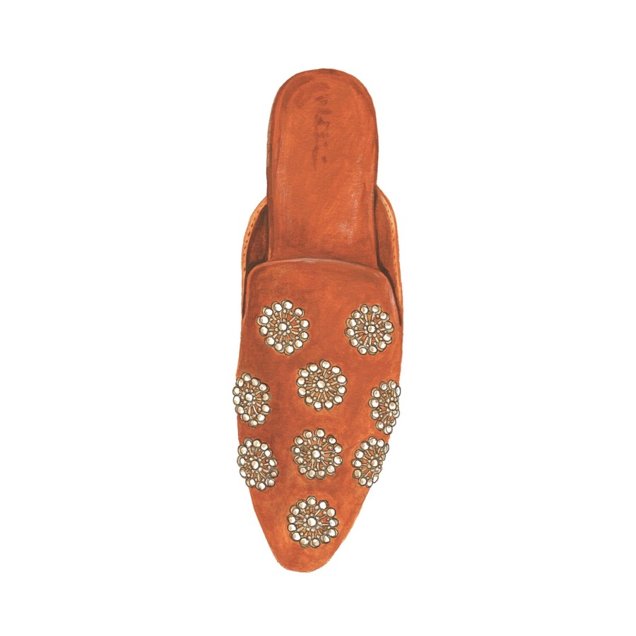 Accessories J Peterman | Embroidered Velvet Mule