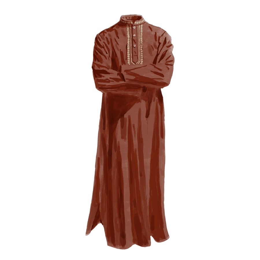 Men The J. Peterman Company Caftans | The Scholars And Scoundrels Textured Caftan Rust