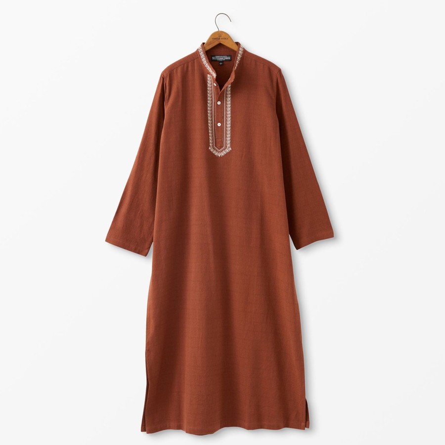 Men The J. Peterman Company Caftans | The Scholars And Scoundrels Textured Caftan Rust