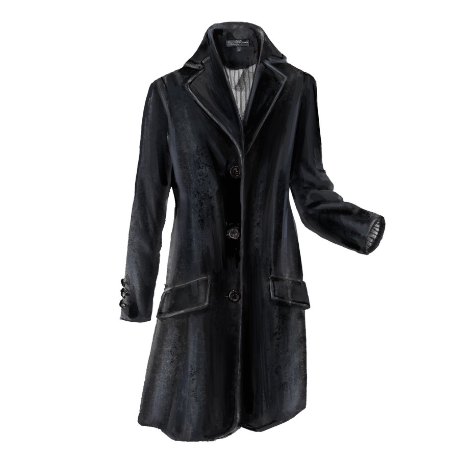 Women The J. Peterman Company Outerwear | Long Velvet Blazer