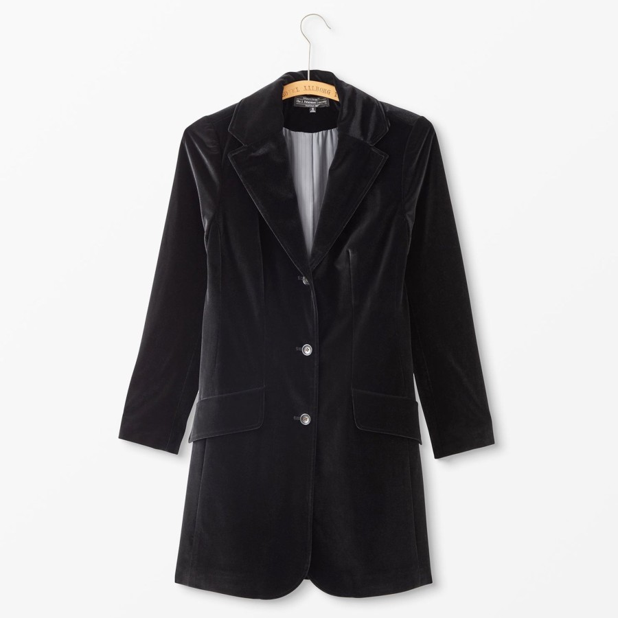 Women The J. Peterman Company Outerwear | Long Velvet Blazer